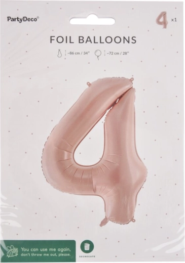 Folijski balon številka 4 bež 72 cm