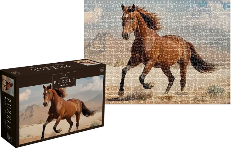 Puzzle Divji konji: rjav divji konj 1000 koščkov