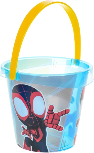 Transparent bucket with Spider-Man theme