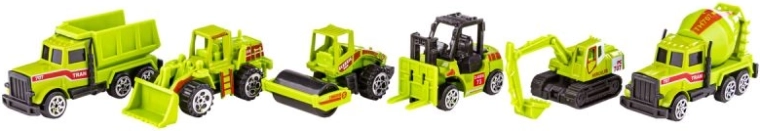 Set of 6 construction machines for one construction site
