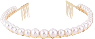 Rožnat naglavni trak s perlami za deklice