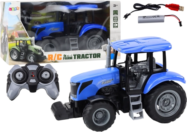 RC traktor 2,4G z daljinskim upravljanjem in zvoki – moder