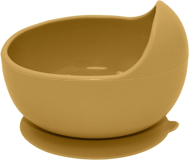Bowl with suction cup for less mess