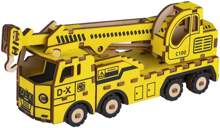 Woodcraft lesene 3D sestavljanke Žerjavni vagon