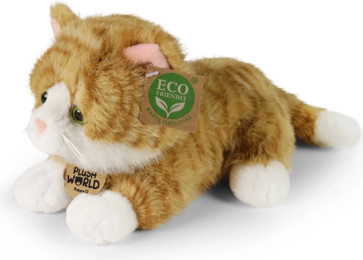 Plišasta rjava mačka, 22 cm, okolju prijazna kolekcija Plush World