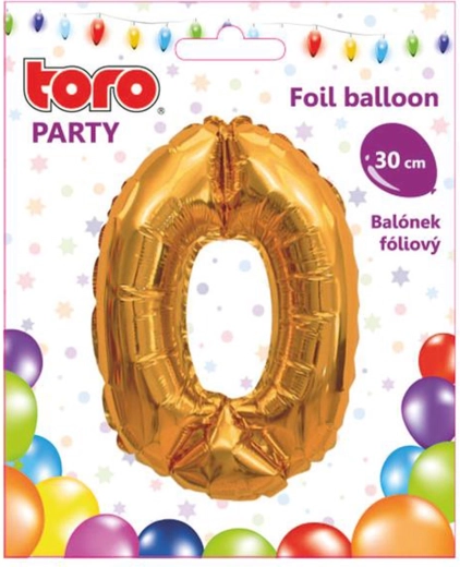 Foliasti balon številka 0, 30 cm, zlati TORO