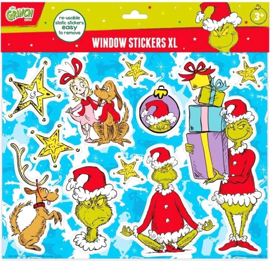 Grinch okenske nalepke za steklo – večkrat uporabne dekoracije