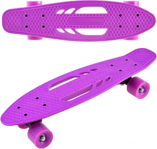 Otroški penny skateboard z nosilnimi izrezi do 50 kg – Vijolična