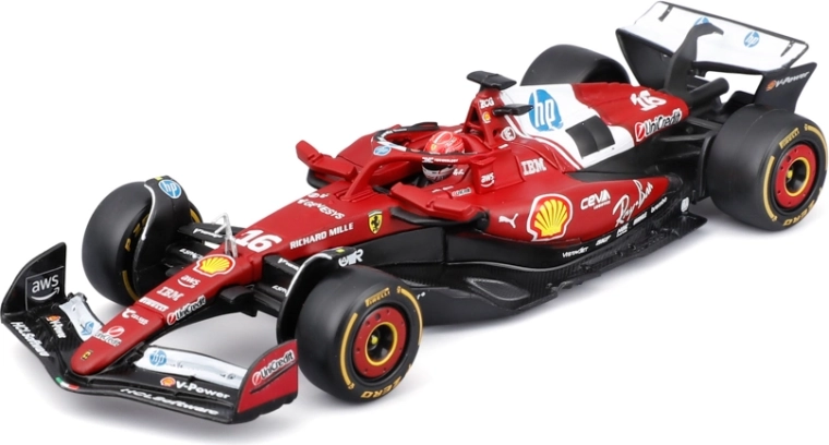 Model Bburago F1 v akrilni škatli Ferrari SF-25 (2025) Charles Leclerc 1:43