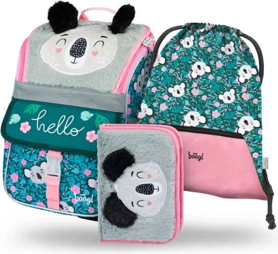 Baagl 3-delni set Zippy Baby Koala: šolska torba, peresnica, vrečka