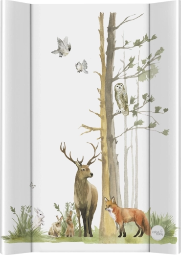 Ceba Baby mehka previjalna podloga s stranskimi robovi Basic Woodland 50 × 70 cm