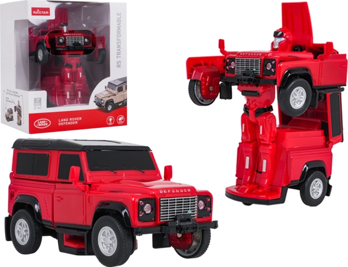Transformirajoči avto in robot 2 v 1 Land Rover Defender RASTAR rdeč