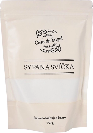 Beli vosek za posipne sveče 250 g + 4 stenji