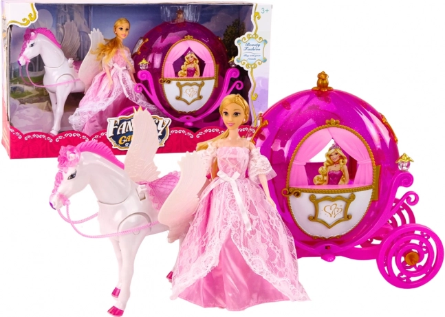 Čarobni komplet s konjsko kočijo in princeso