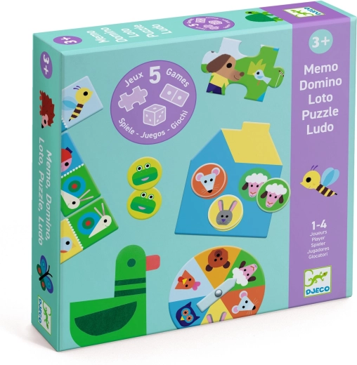 Djeco 5 iger na kmetiji – komplet iger za otroke od 3 let