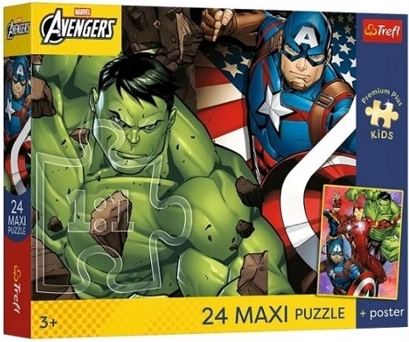 Trefl Marvel Avengers maxi sestavljanka 24 delov s plakatom