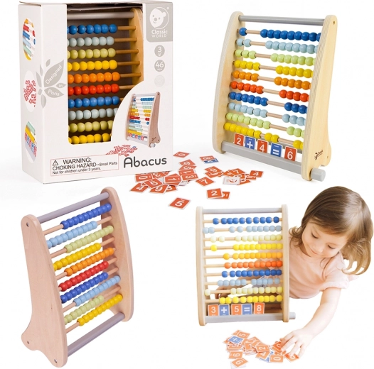 Klasik Leseni Abakus s Matematičnimi Nalogami