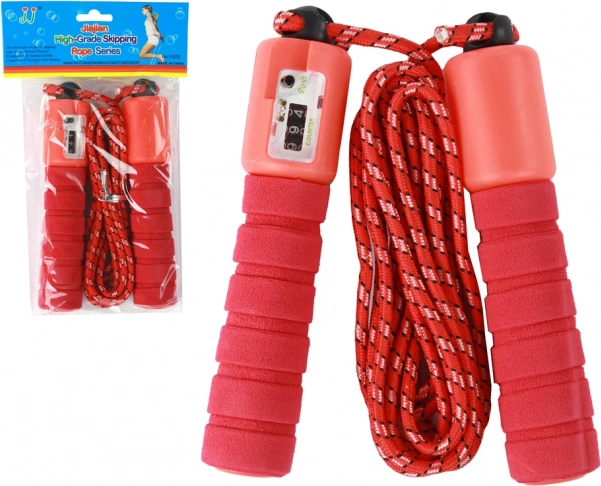 Rdeča kolebnica s števcem 275 cm prilagoditev fitnes