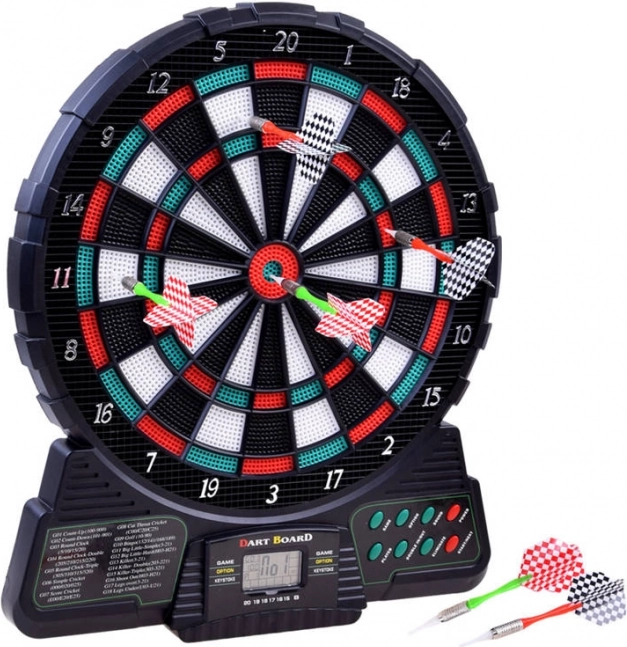 Elektronski tarčni dart s LCD, 18 iger, 6 puščic