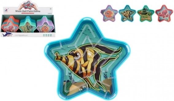 Teddies kroglični labirint zvezda – žepna uganka za otroke (mešanica barv)