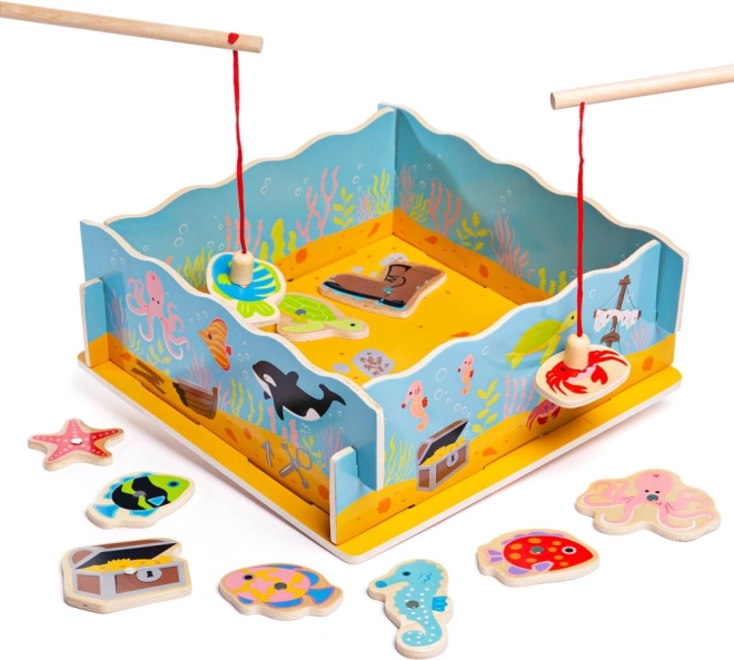 Lesena magnetna igra lovljenja ribic BIGJIGS TOYS
