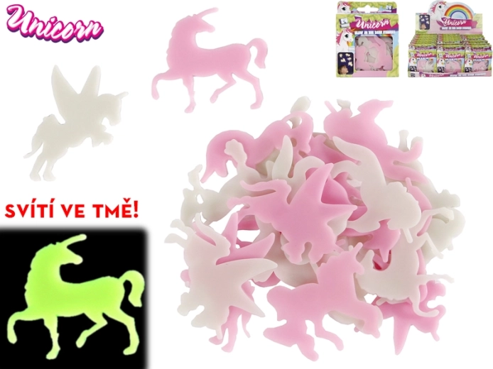 Glow-in-the-dark unicorn stickers for kids’ room, 24 pcs