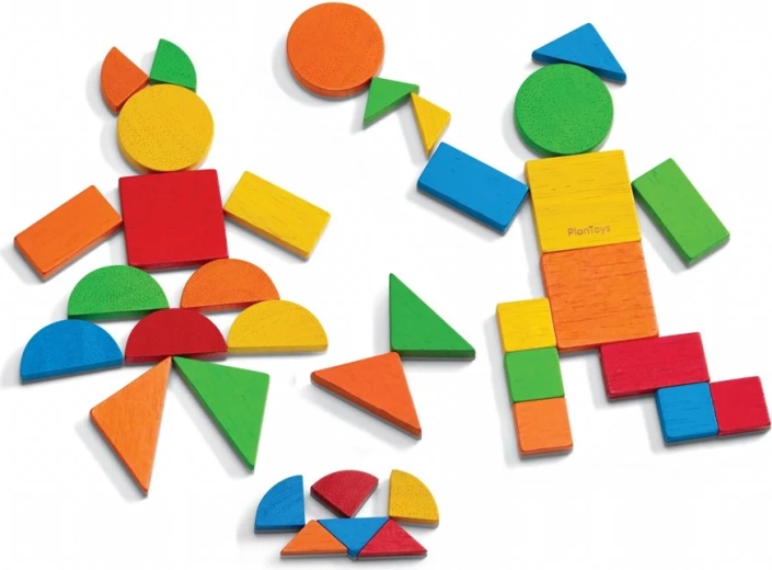 Creative mosaic building from colorful shapes