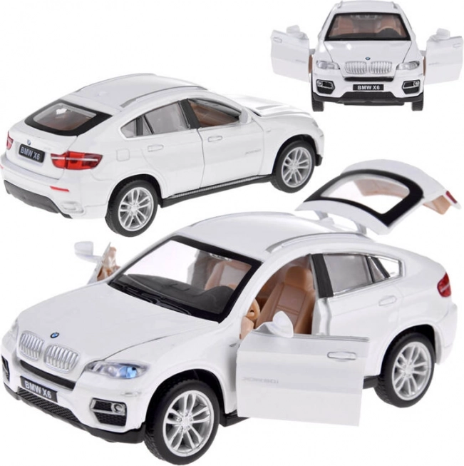 Kovinski avto BMW X6 bel SUV z učinki