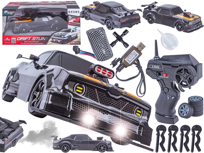 RC drift avto Dodge 1:16 4WD 2,4 GHz z LED lučmi in učinkom pare - 1 kos