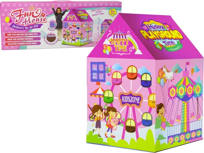 Otroški šotor Hišica Veselo Mestece Rožnat