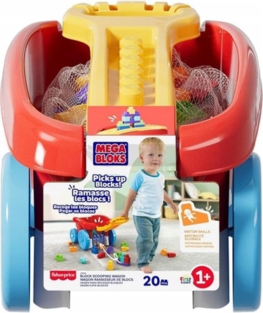 MEGA BLOKS voziček s kockami za majhne otroke