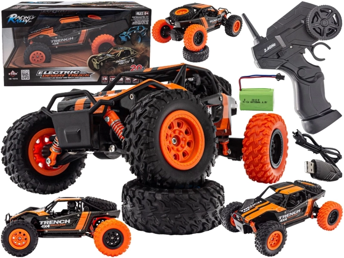 Puščavski RC tovornjak 4WD 2,4 GHz 1:24 do 20 km/h oranžen - 1 kos