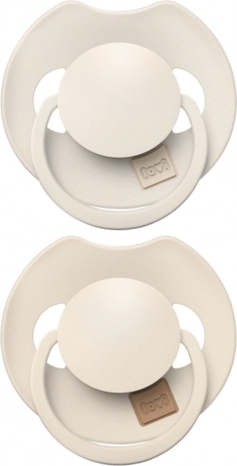 Silikonski dinamični dudelj Lovi Prime 18m+ Coconut/Ivory, 2 kosa