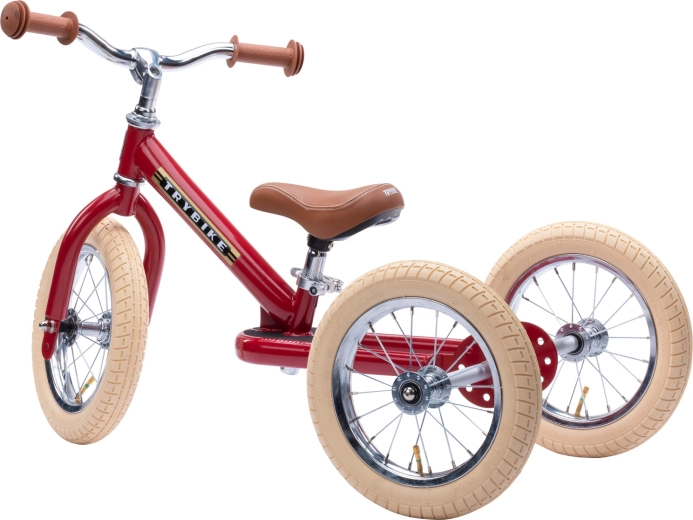 Trybike kids’ balance bike 2-in-1 (tricycle and two-wheeler) matte red