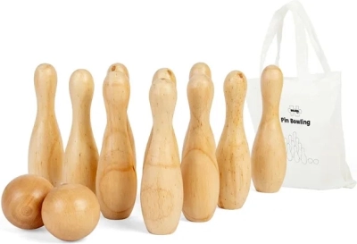 Bigjigs Toys Leseni keglji za otroke