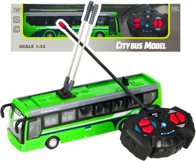 RC city bus 1:32 with lights and rubber wheels