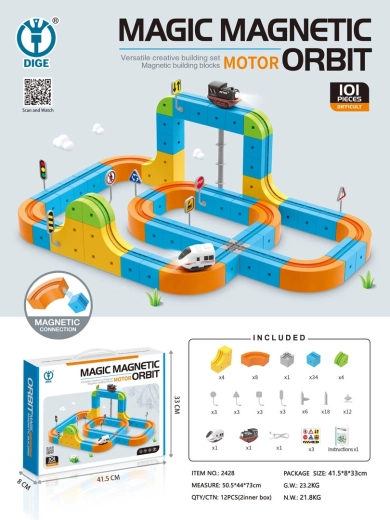 Magnetic colorful train track set (101 pieces)