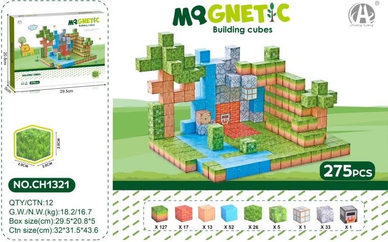 Magnetne kocke 3D – komplet 275 kosov