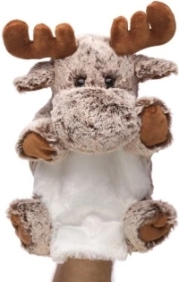 Plush moose hand puppet eco-friendly