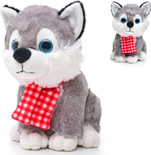 Plush Husky dog with scarf with sound 22 cm - 1 piece