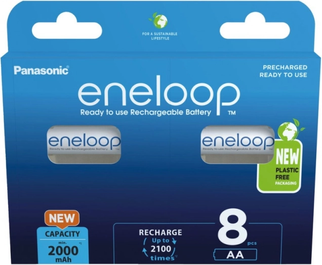 Polnilne baterije Eneloop AA 2000 mAh 8 kos