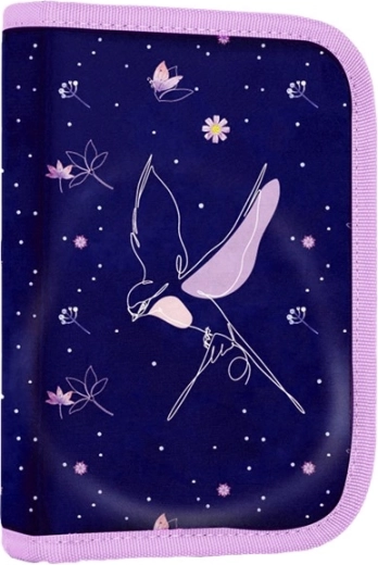 Šolski peresnik z 2 zavihkoma Flowers, prazen