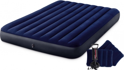 Napihljiva zakonska vzmetnica 203 × 152 cm z blazinami INTEX Velour