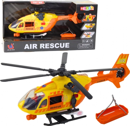 Reševalni helikopter s kavljem in nosili z lučmi in zvokom, oranžen 1:12