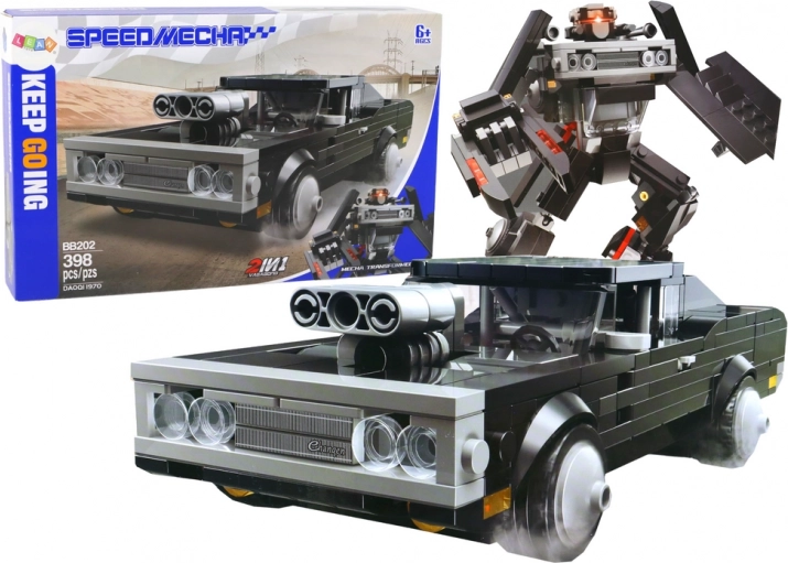 Gradbeni komplet avto in robot 2-v-1, 398 kosov