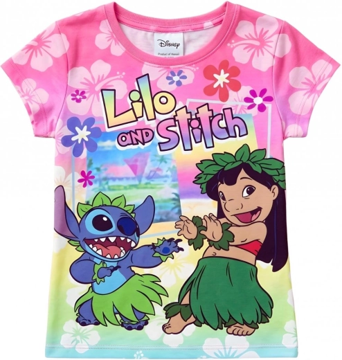 Otroška majica Lilo in Stitch malinaste barve