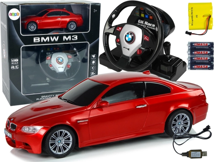BMW M3 Red 2.4G avto na daljinsko upravljanje 1:18 z zvokom in osvetlitvijo