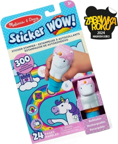 Sticker WOW - knjiga in žig z nalepkami Samorog