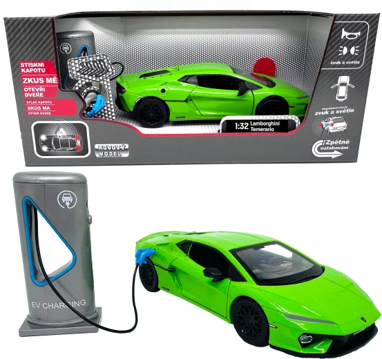 Kovinski model Lamborghini Temerario v merilu 1:32 s svetlobo in zvokom