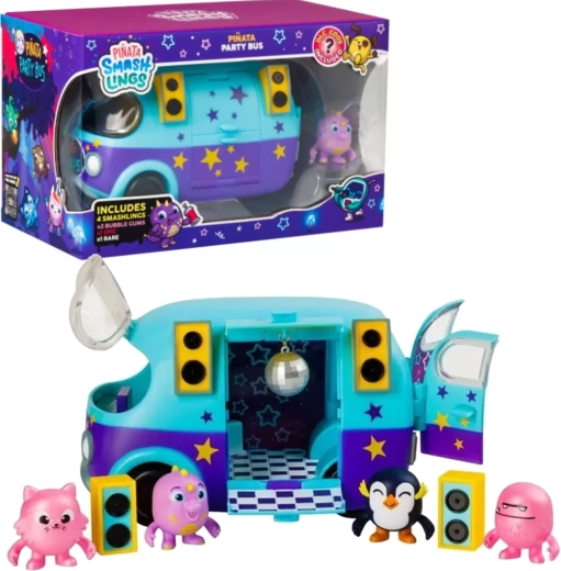 Piñata Smashlings zabavni avtobus s 4 figuricami